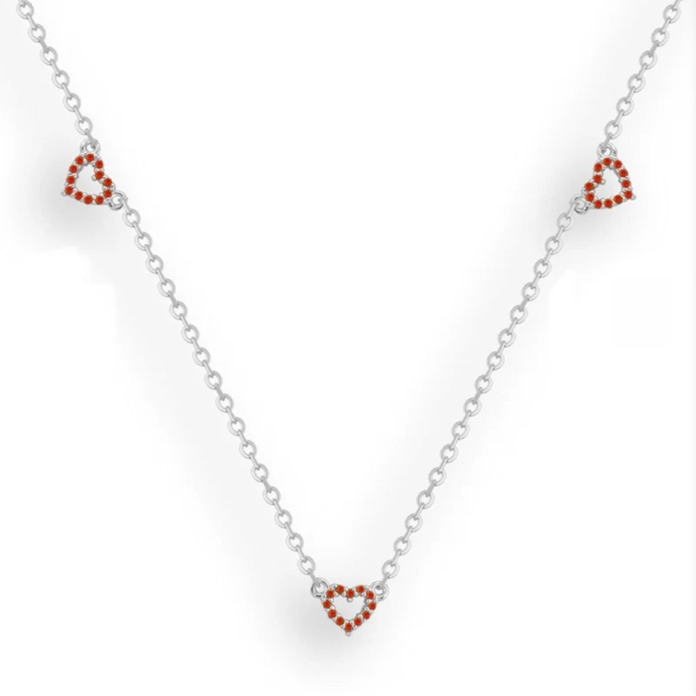 Silver Plated Red Heart Necklace